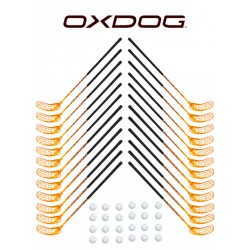 Oxdog RC1 Orange Floorball Stavsæt - 24 stave inkl. 24 bolde