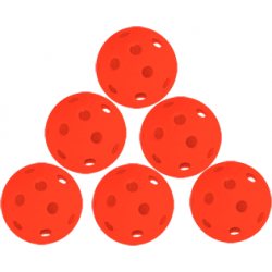 Rød floorball bolde