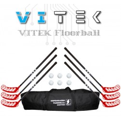 Vitek Exercise v.2 shiny Floorball Stavsæt - 6 stave inkl. 6 bolde og en taske