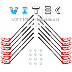 Vitek Exercise v.2 shiny Floorball Stavsæt - 12 stave inkl. 12 bolde
