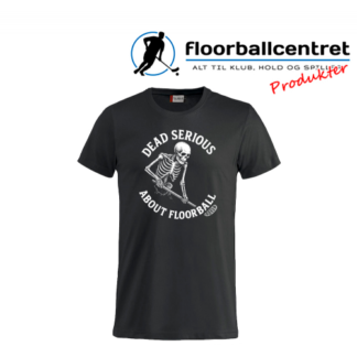 Floorballcentret T-shirt - Dead Serious About Floorball - sort m. hvid