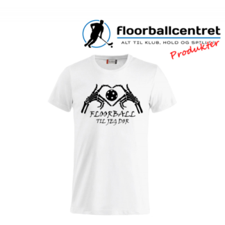 Floorballcentret T-shirt - Floorball Til Jeg Dør - hvid