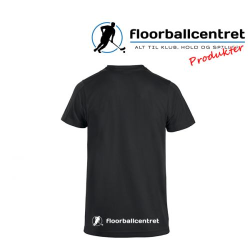Floorballcentret T-shirt - Logo - sort m. hvid - Billede 2