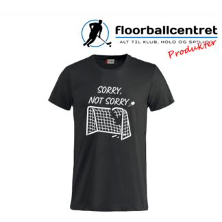 Floorballcentret T-shirt - Sorry, not sorry - sort m. hvid