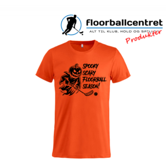 Floorballcentret T-shirt - Spooky Scary Floorball Season - orange