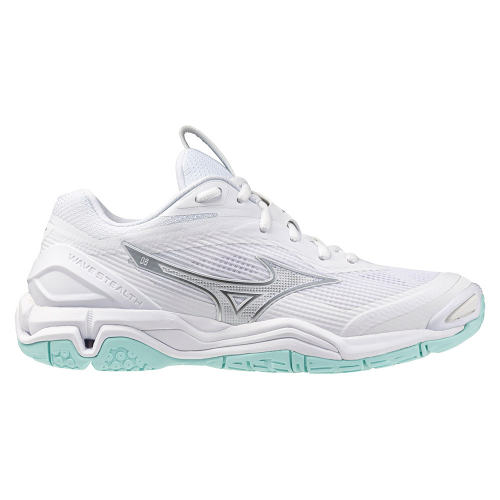 Mizuno Wave Stealth 6 Dame white/blue tint