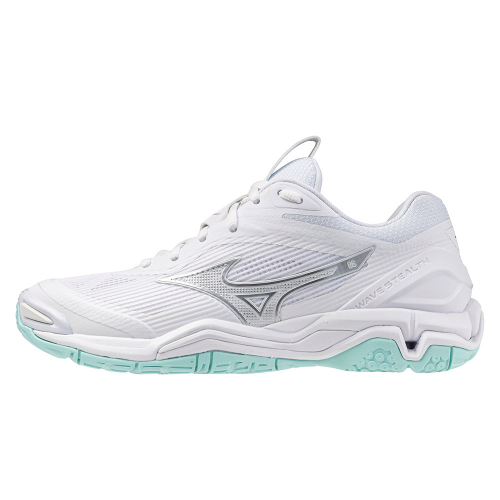 Mizuno Wave Stealth 6 Dame white/blue tint - Billede 4