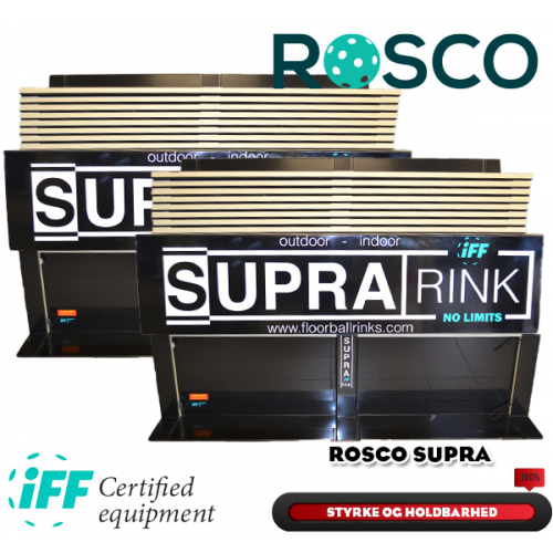 Rosco Floorball Bander - SUPRA - Fullsize bane 20x40 meter, sort - IFF Godkendte