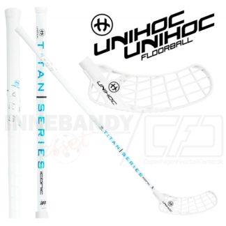 Unihoc Iconic Titan Straight Edge 29 white/blue - Floorballstav