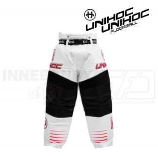Unihoc Målmandsbukser Inferno - white/neon red