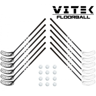 Vitek Exercise v.2 mat Floorball Stavsæt - 12 stave inkl. 12 bolde