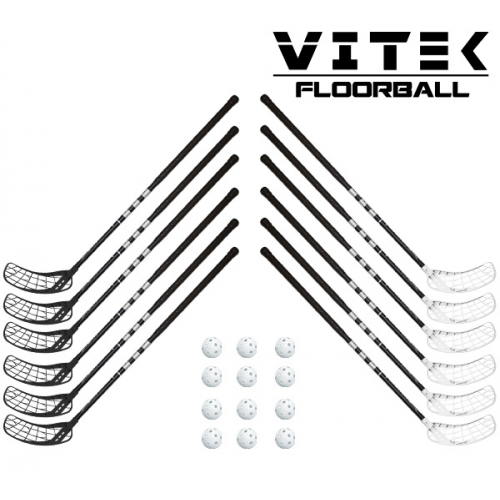 Vitek Exercise v.2 mat Floorball Stavsæt - 12 stave inkl. 12 bolde
