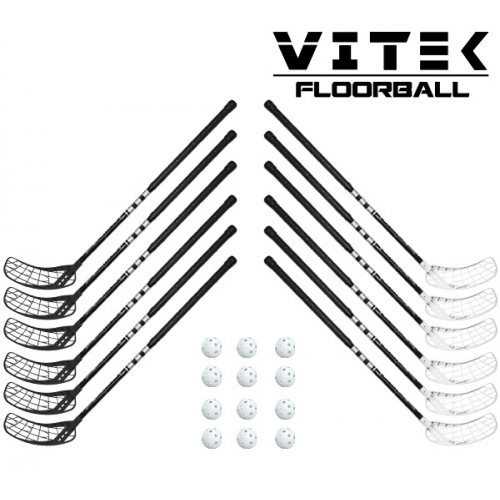 Vitek Exercise v.2 shiny Floorball Stavsæt - 12 stave inkl. 12 bolde